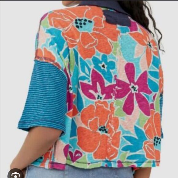 We The Free Colorful Abstract Polo Shirt - Picture 7 of 9